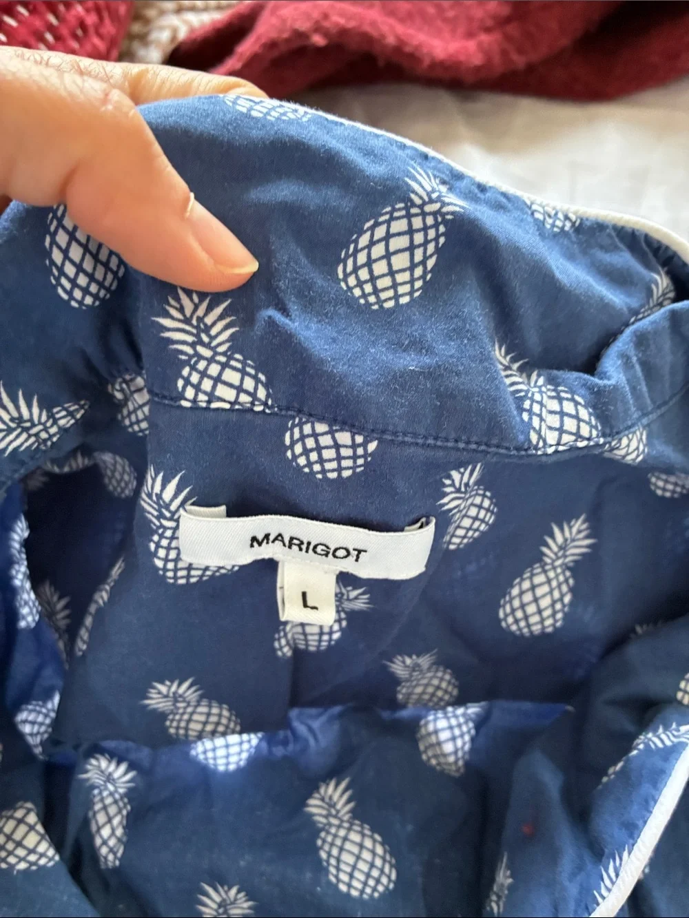 Marigot Blue Pineapple Print Pajama Set